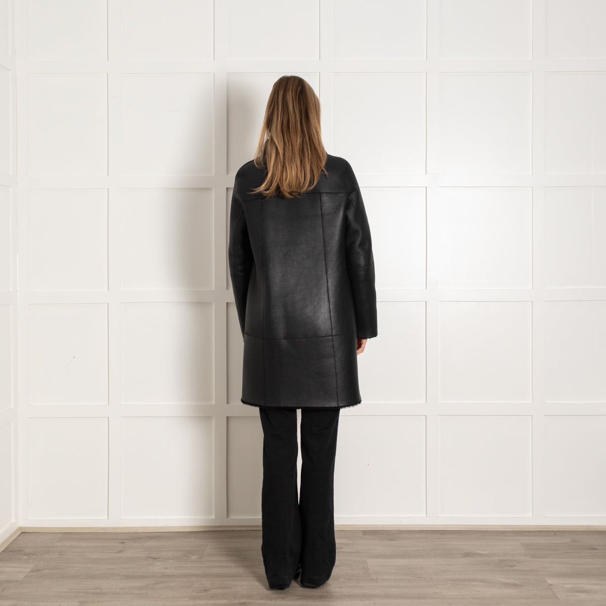 Strenesse Black Reversible Sheepskin Coat