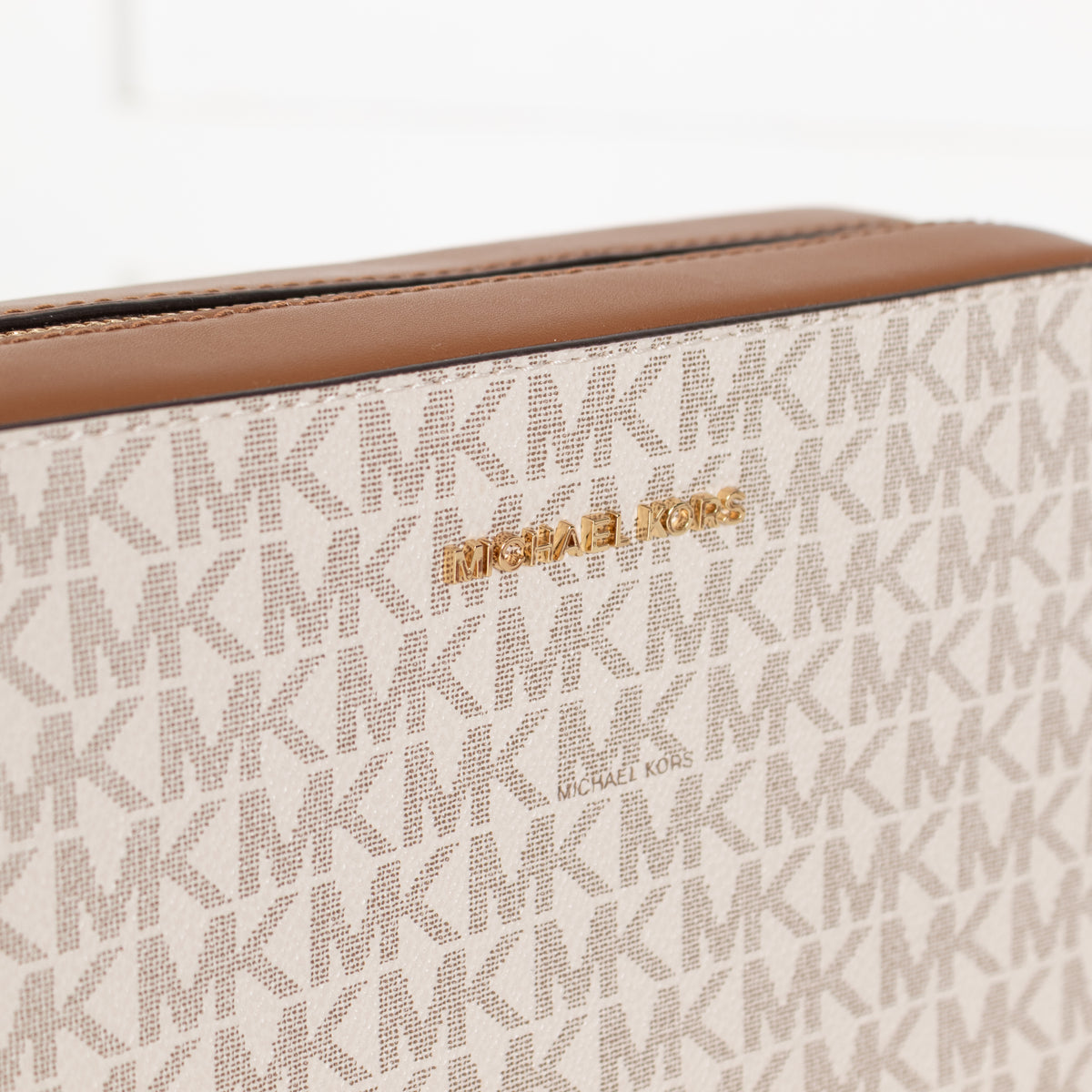 Michael Kors Tan Jet  Set Logo Print Crossbody bag