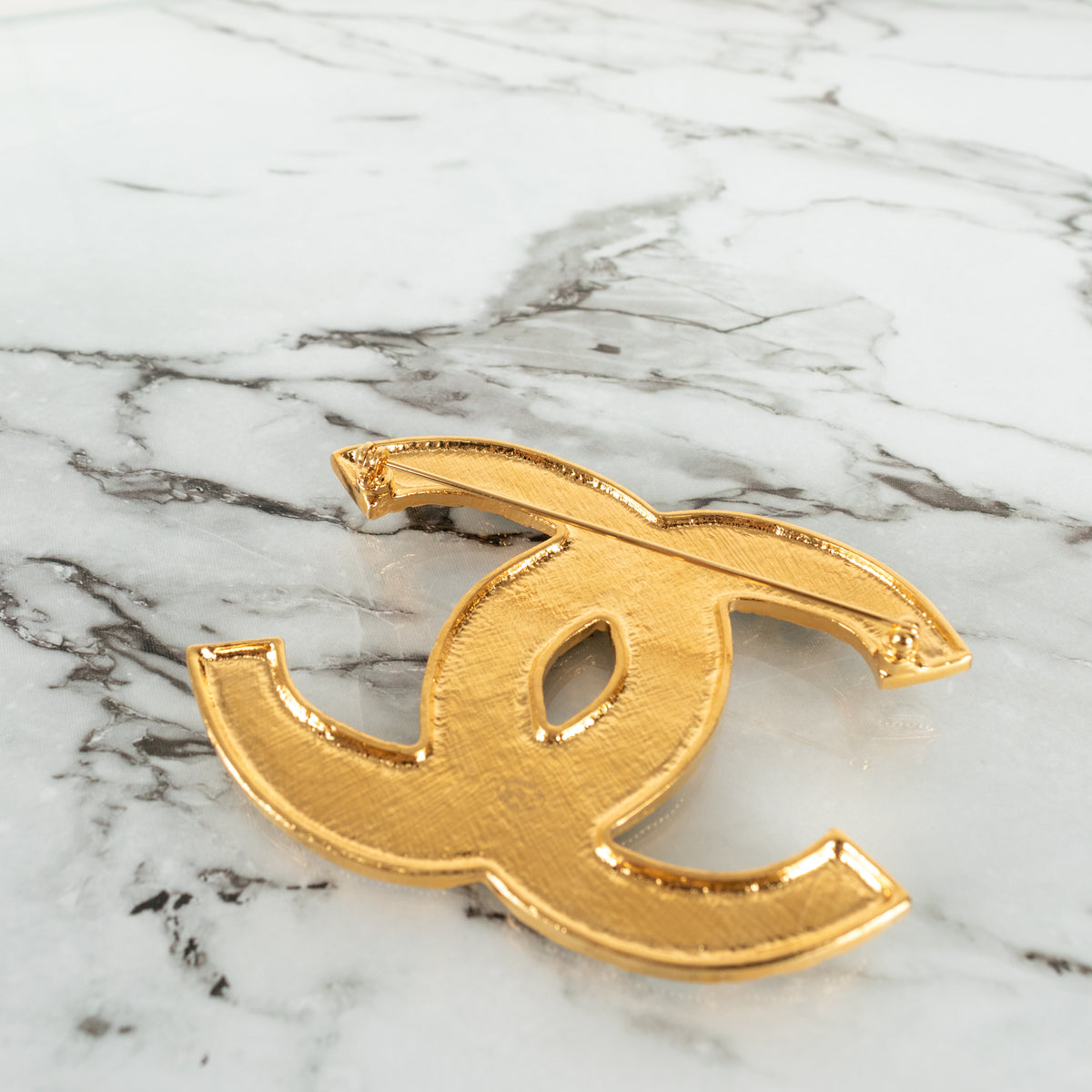 Chanel Metiers D'Art Black and Gold Large CC Brooch
