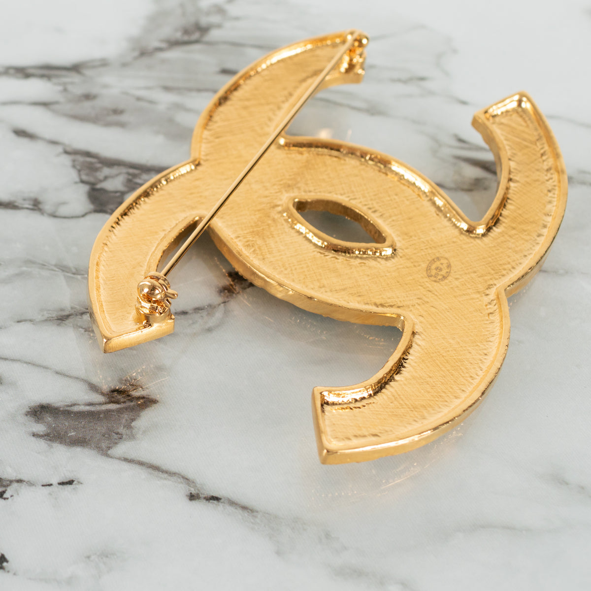 Chanel Metiers D'Art Black and Gold Large CC Brooch