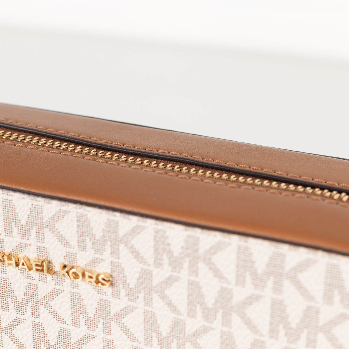 Michael Kors Tan Jet  Set Logo Print Crossbody bag