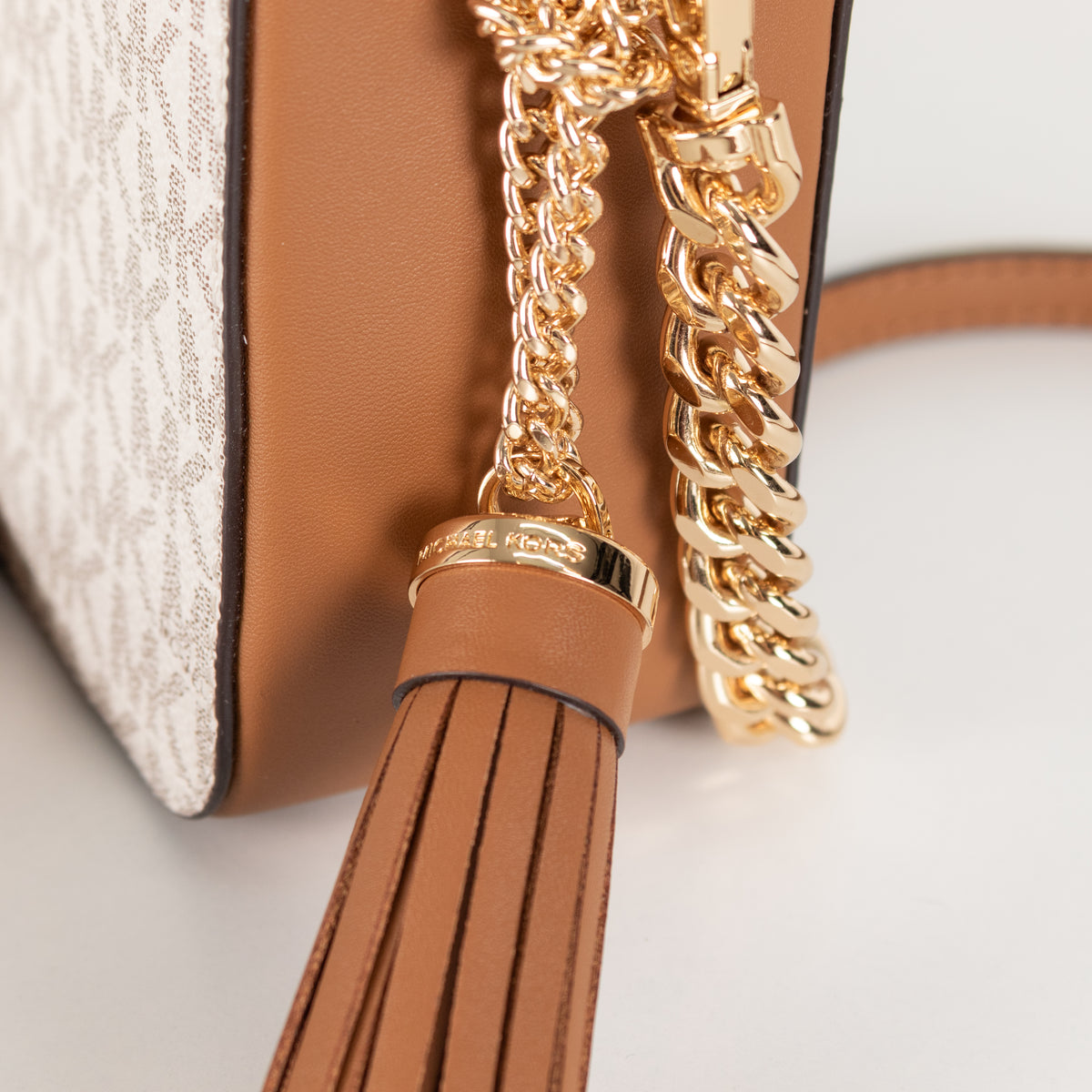Michael Kors Tan Jet  Set Logo Print Crossbody bag