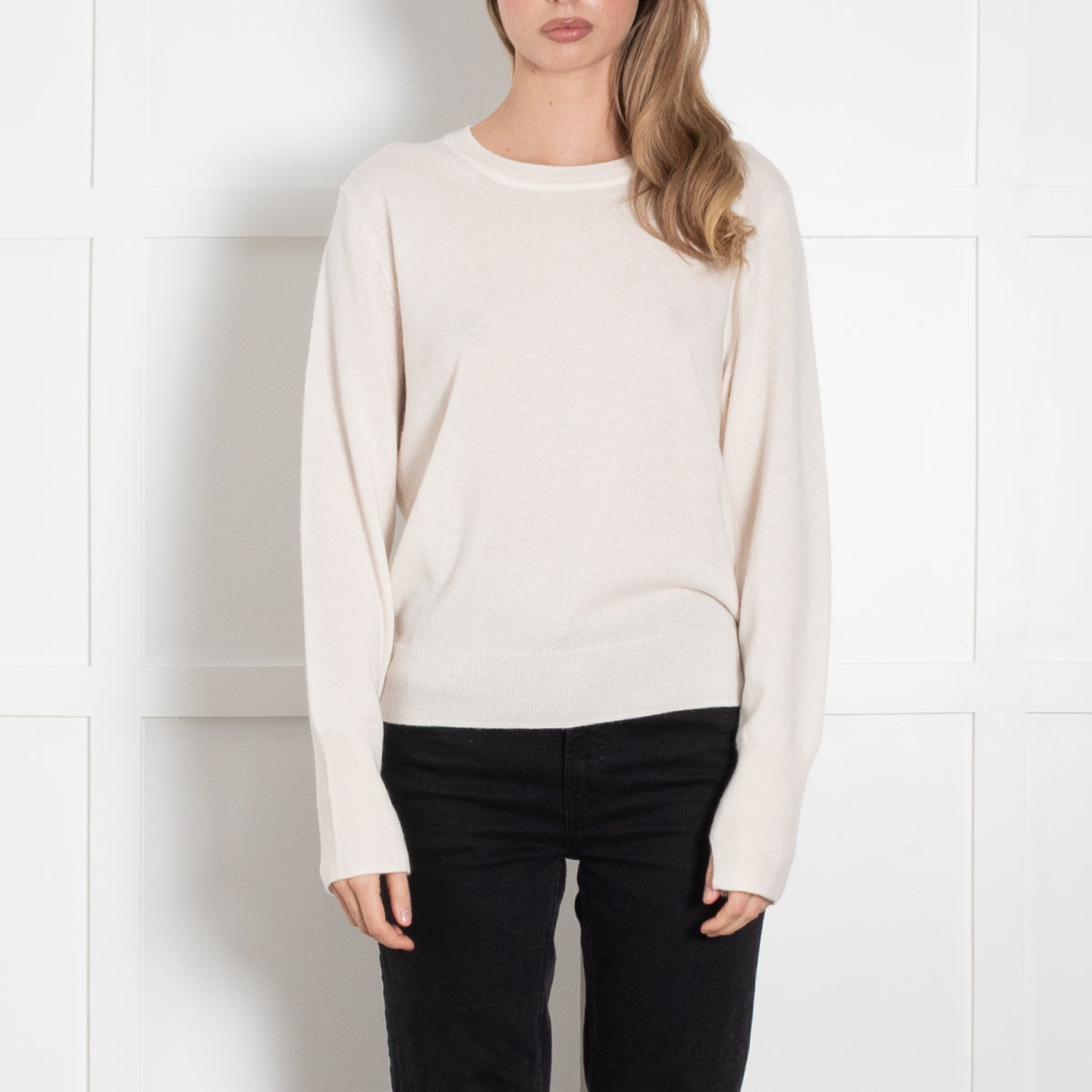 Joseph Cream Crew Neck Cashmere Jumper