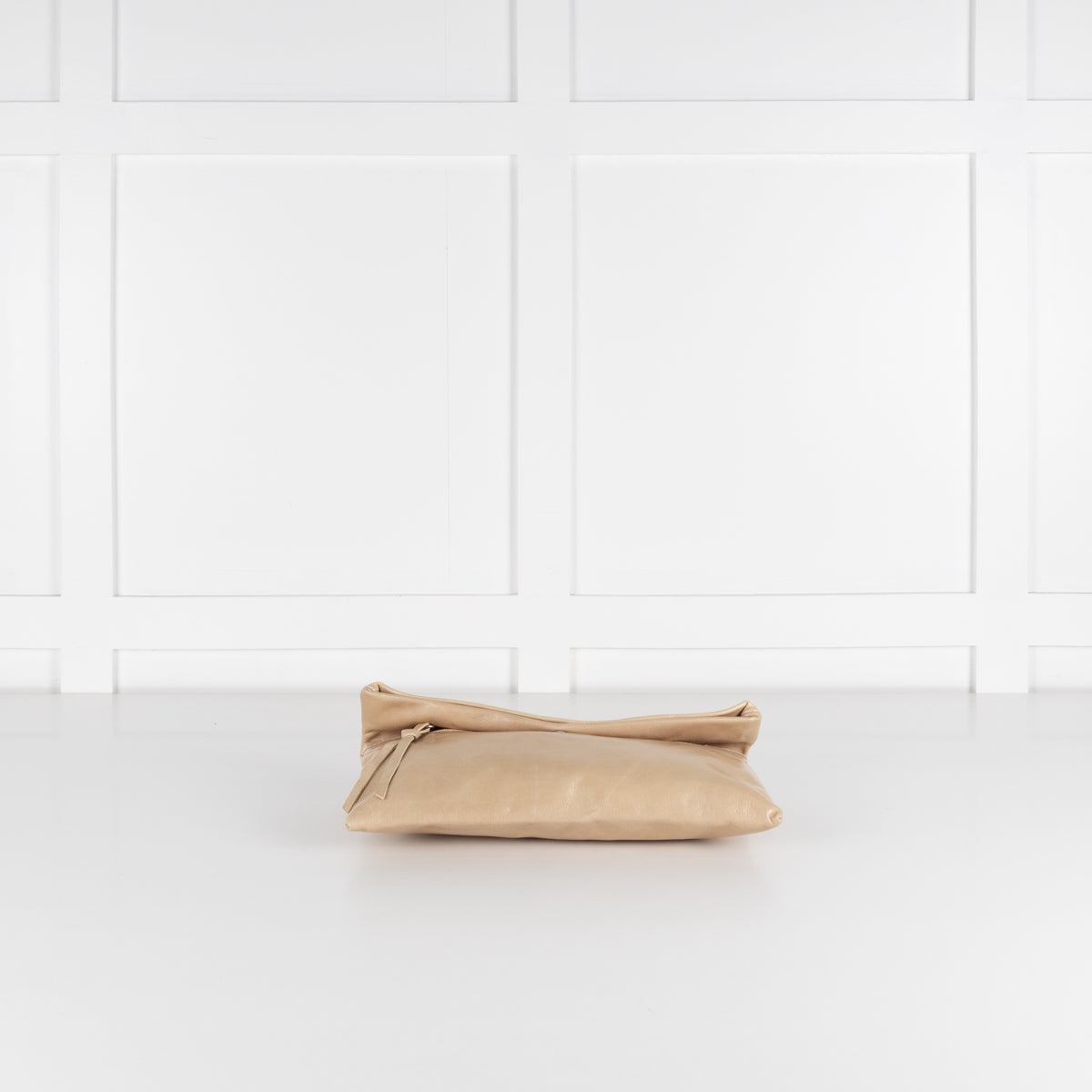 Gianni Chiarini Beige Leather Clutch with Removable Strap