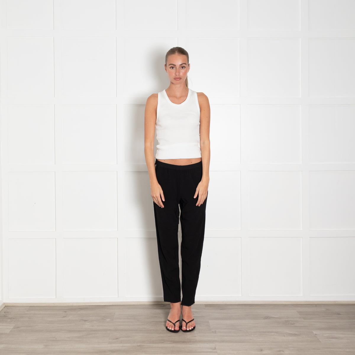 Zadig & Voltaire Preloved Black Side Stripe Black Stretch Trousers