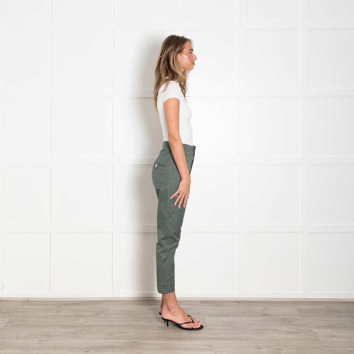Isabel Marant Etoile Green Cotton Detailed Pocket Trousers