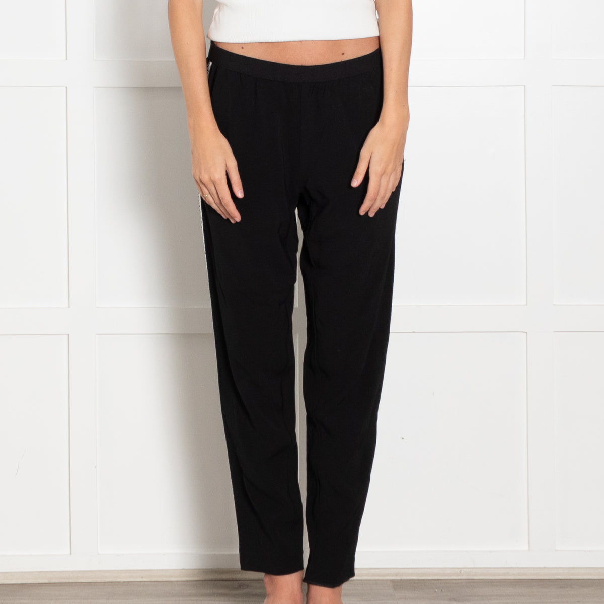 Zadig & Voltaire Preloved Black Side Stripe Black Stretch Trousers