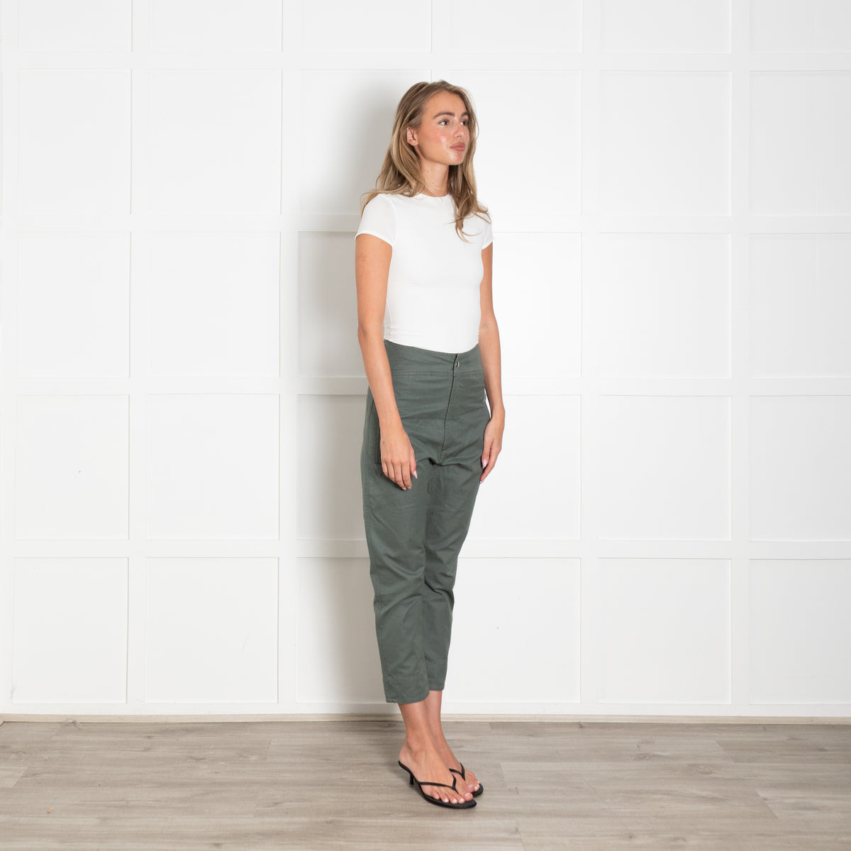 Isabel Marant Etoile Green Cotton Detailed Pocket Trousers