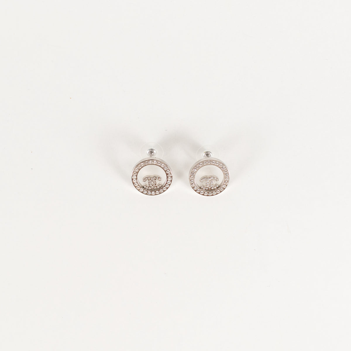 Chanel Round CC Crystal Earrings
