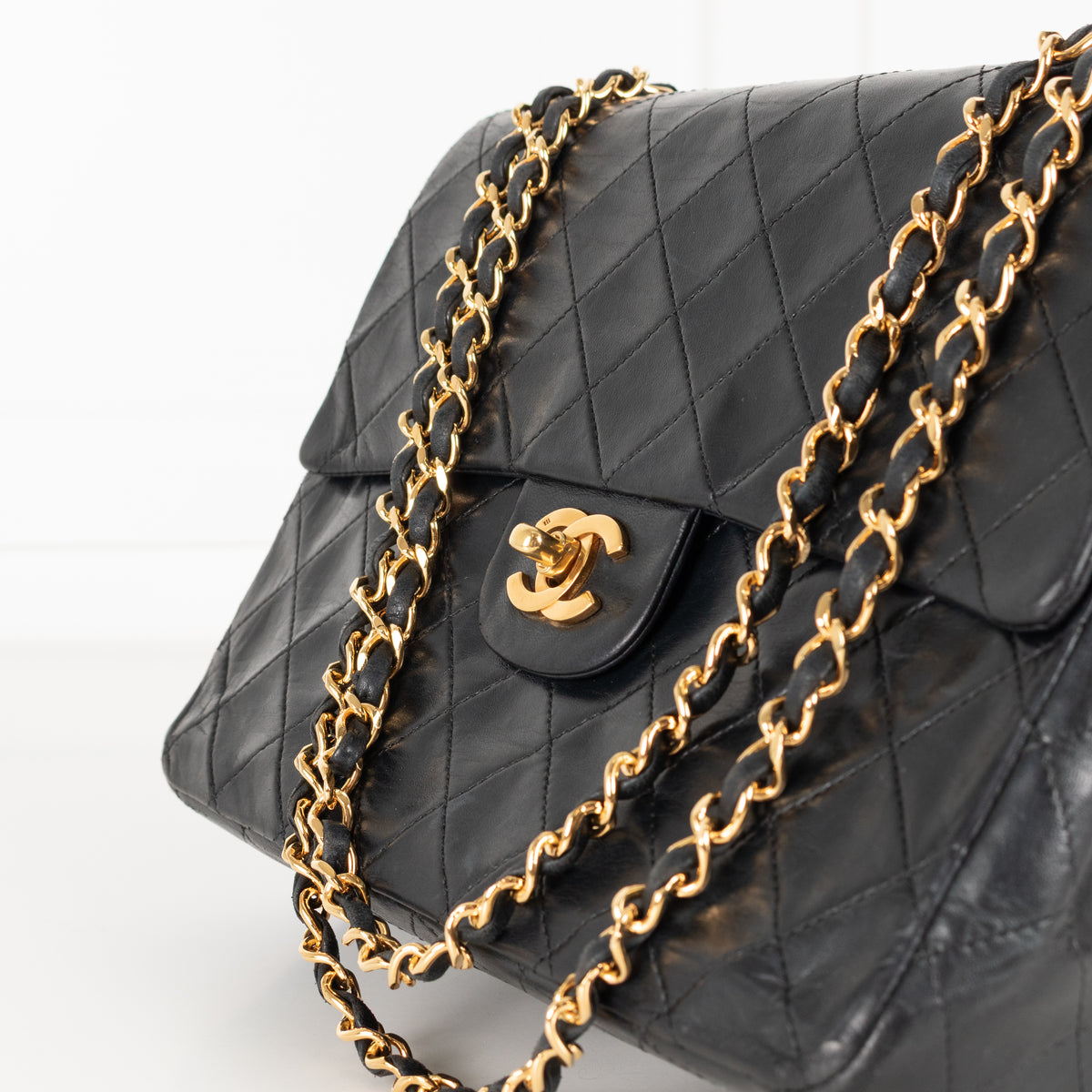 Chanel Vintage Black Matelesse Square Bag