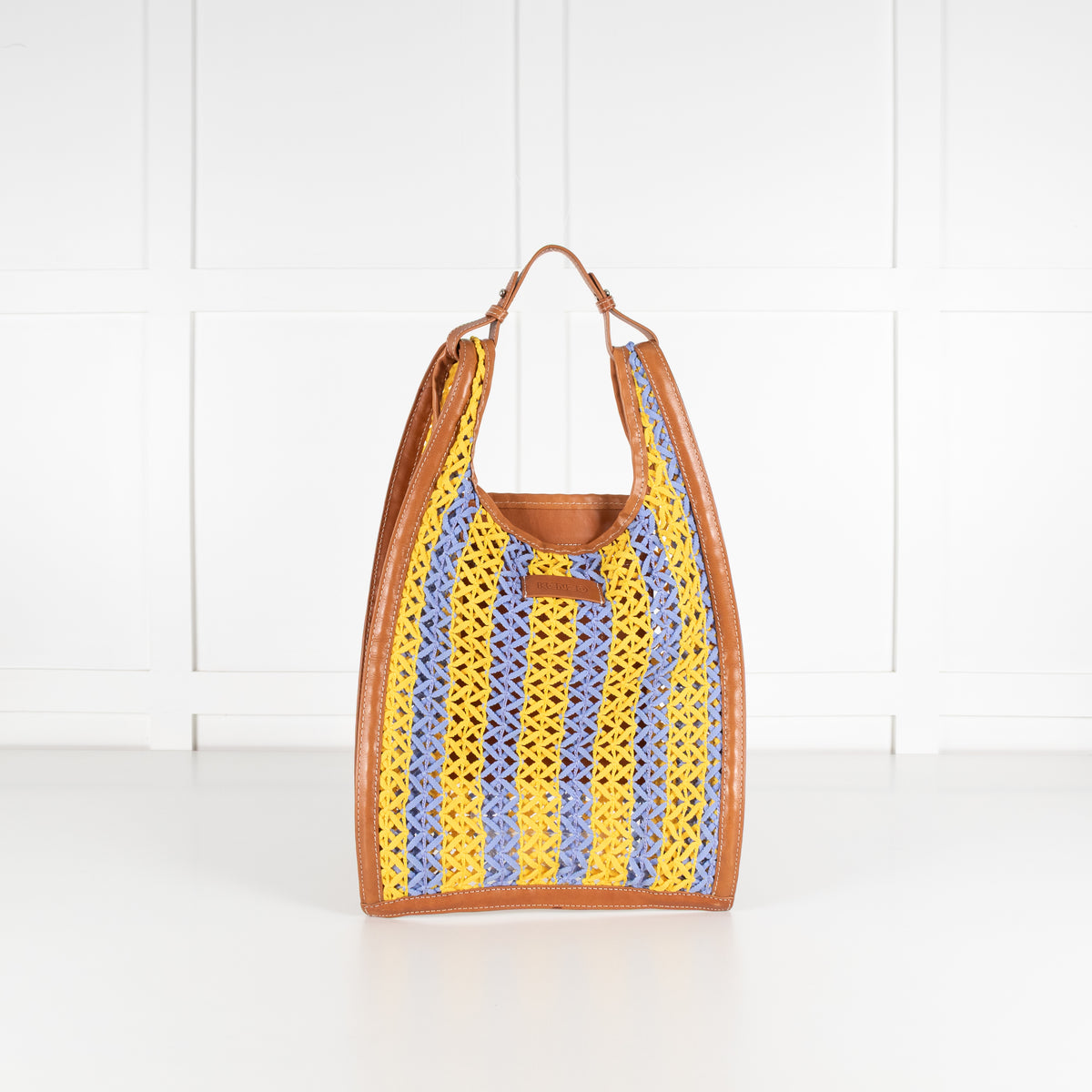 Kenzo Yellow & Blue Lattice Crochet Bag