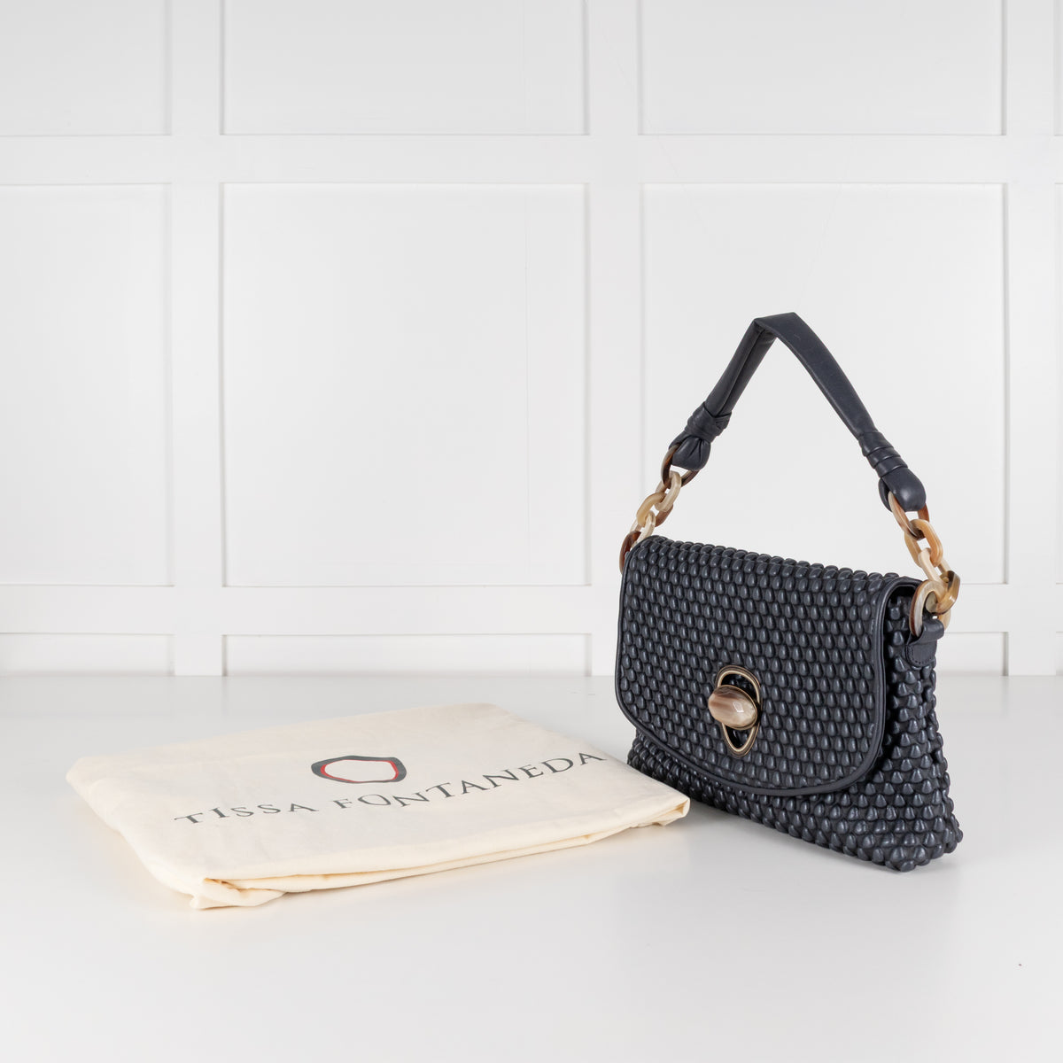 Tissa Fontenada Navy Celebrity Shoulder Bag