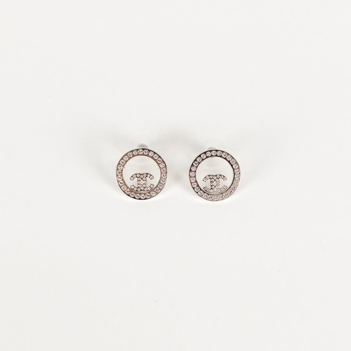 Chanel Round CC Crystal Earrings