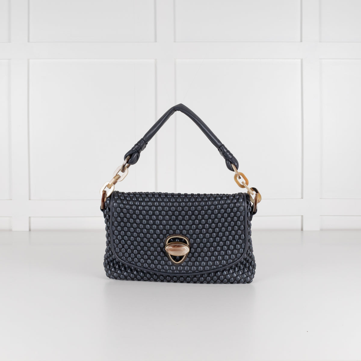 Tissa Fontenada Navy Celebrity Shoulder Bag