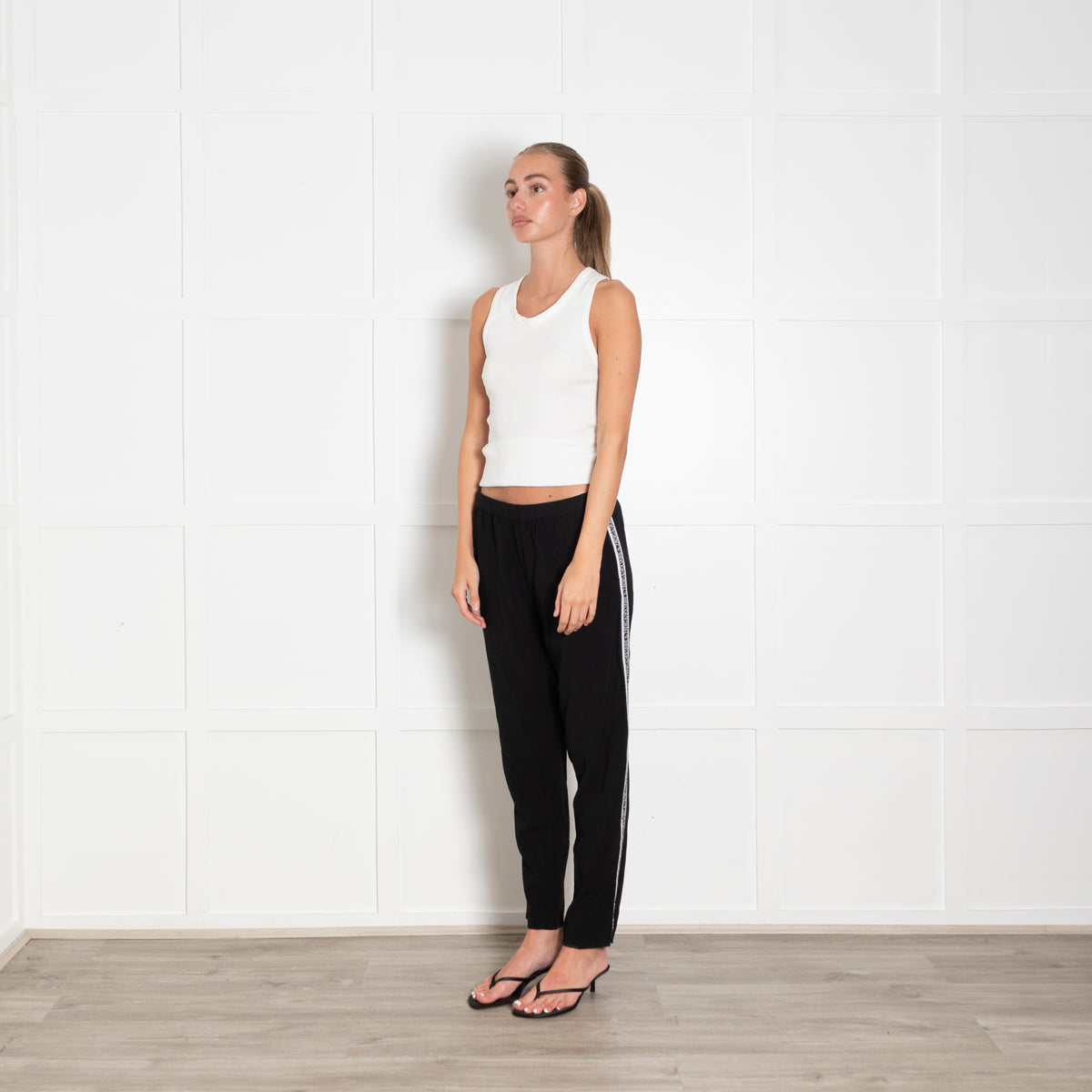 Zadig & Voltaire Preloved Black Side Stripe Black Stretch Trousers