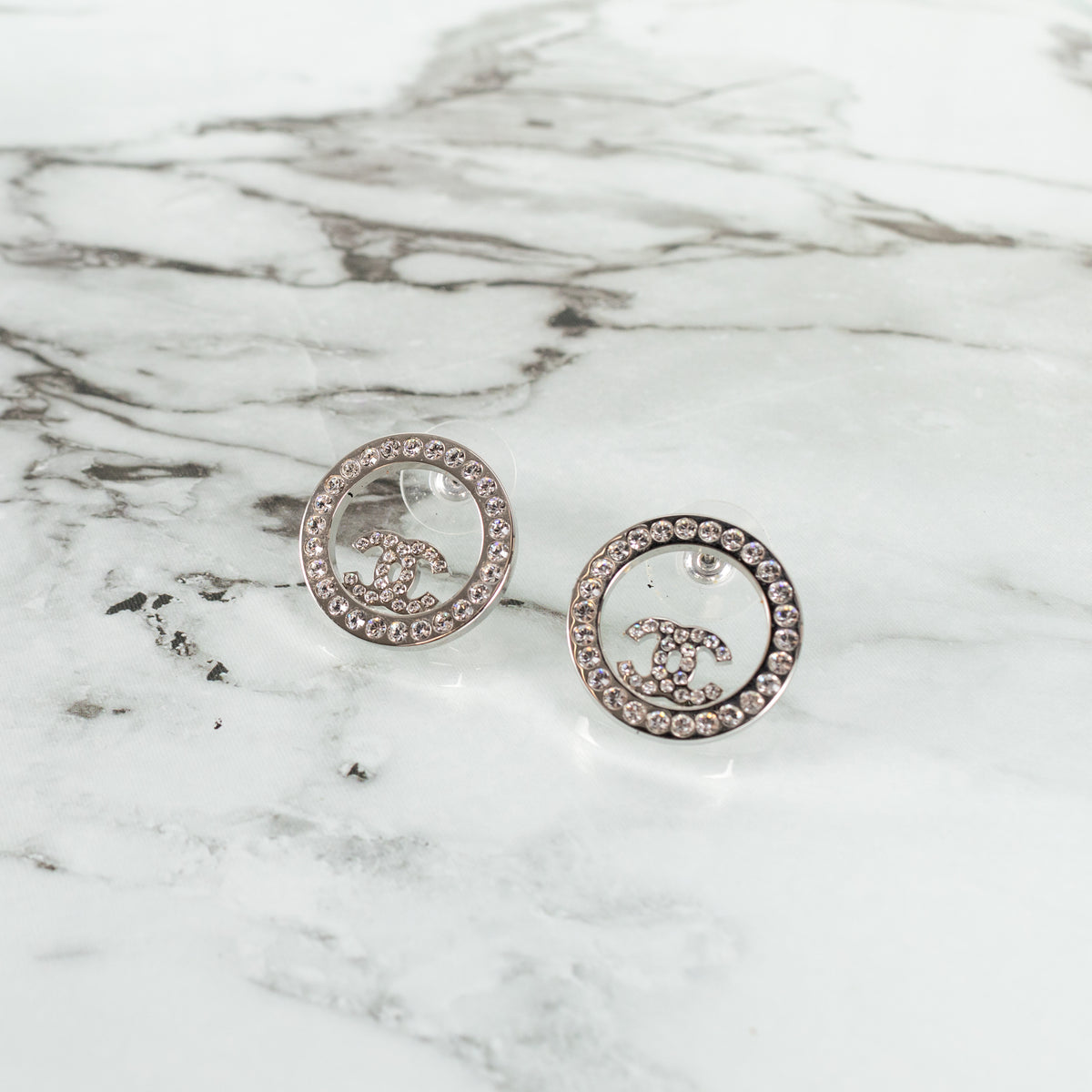 Chanel Round CC Crystal Earrings