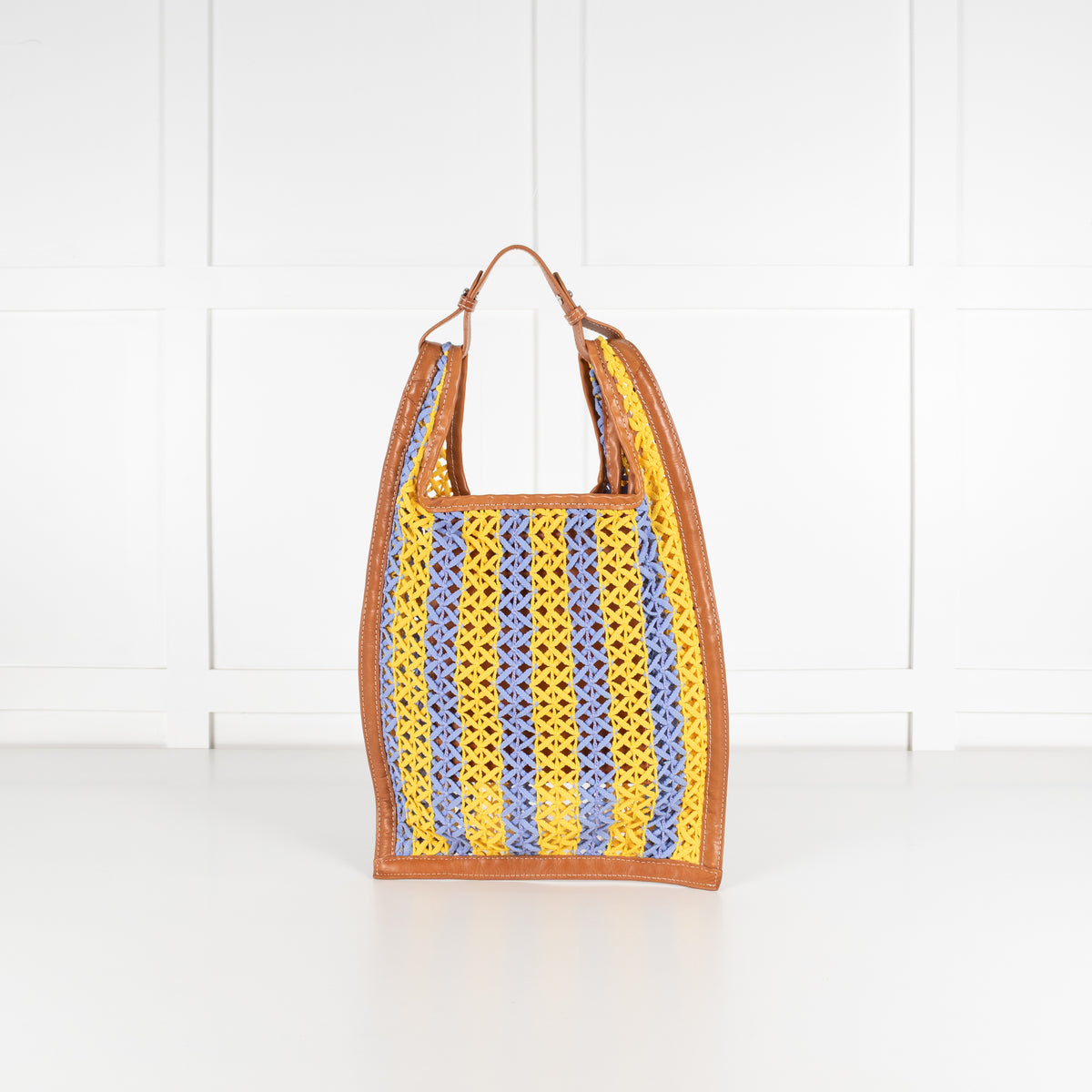 Kenzo Yellow & Blue Lattice Crochet Bag