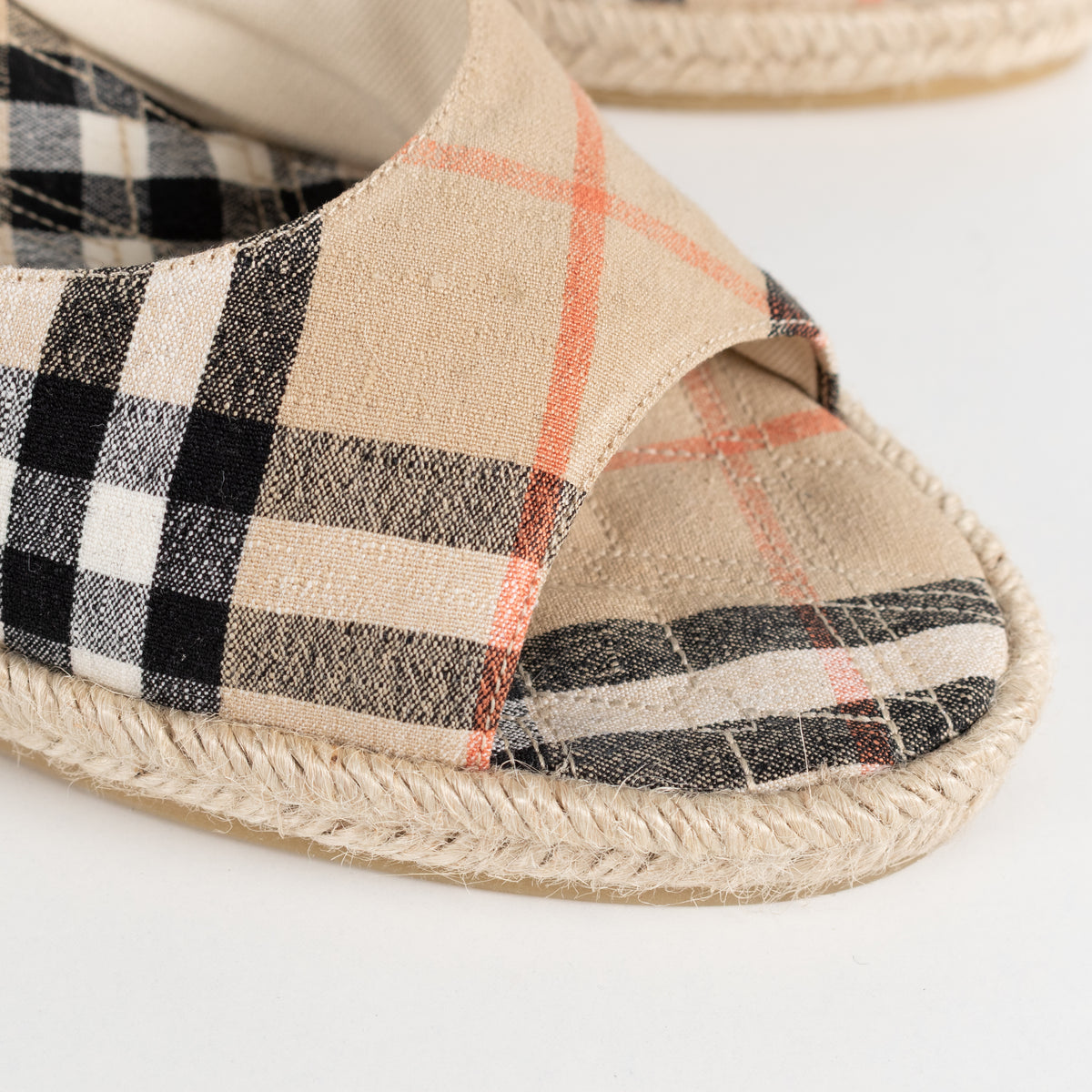 Burberry Check Espadrille Wedge