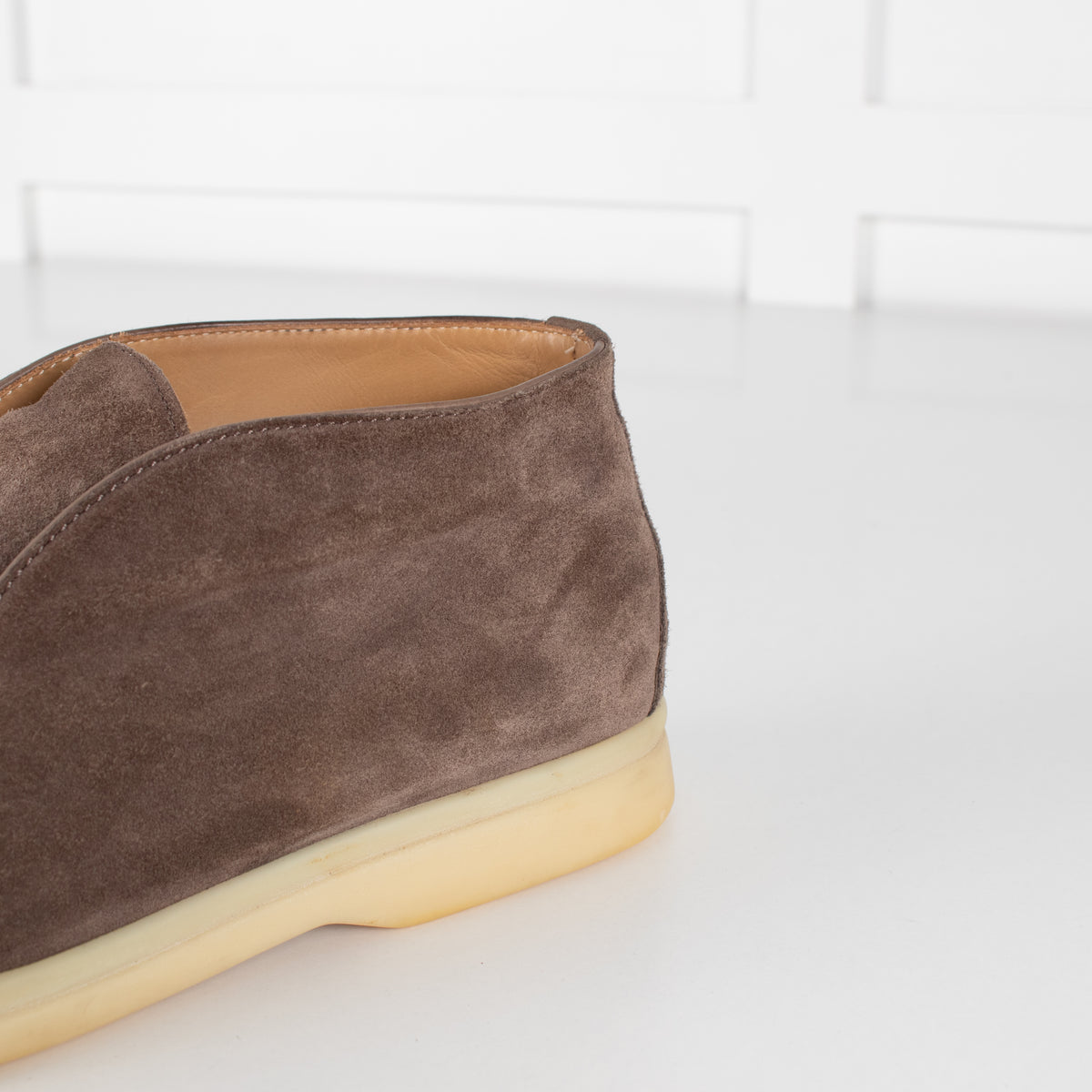 Loro Piana Beige Suede Open Walk Ankle Boots
