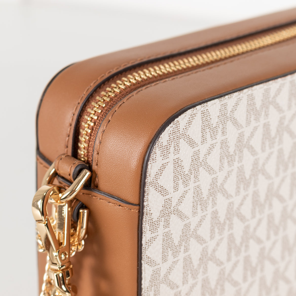 Michael Kors Tan Jet  Set Logo Print Crossbody bag