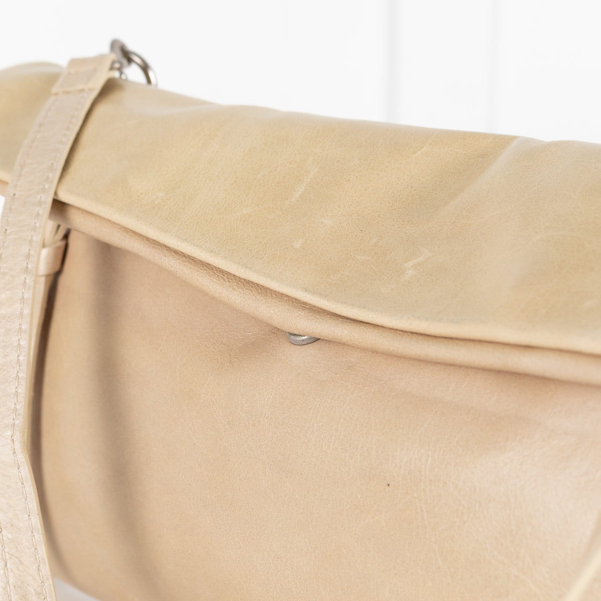 Gianni Chiarini Beige Leather Clutch with Removable Strap