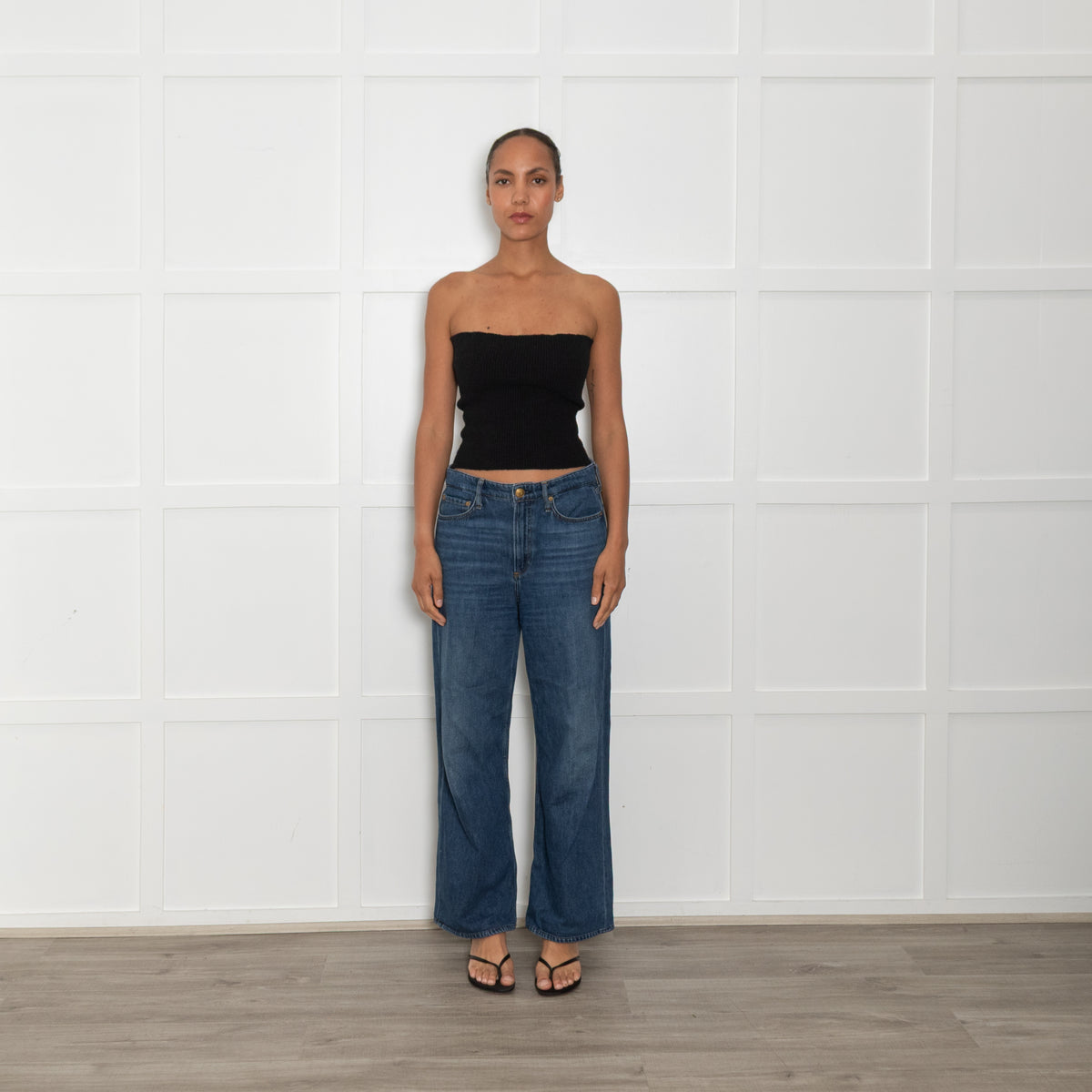Rag & Bone Blue Denim Oversized Wide Leg Trousers