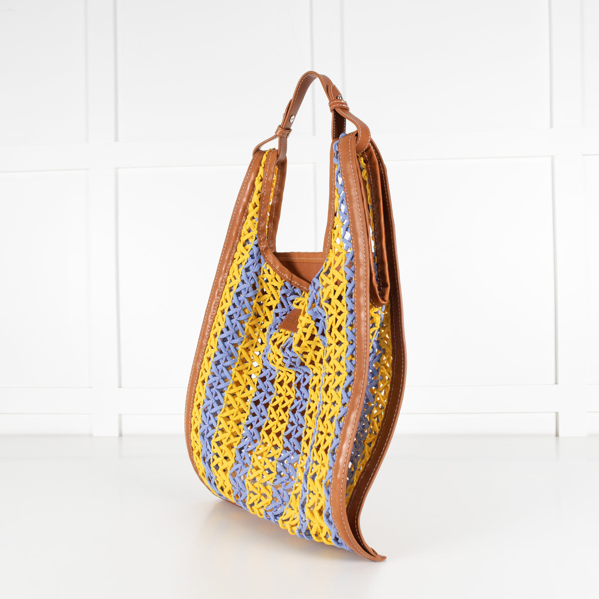 Kenzo Yellow & Blue Lattice Crochet Bag