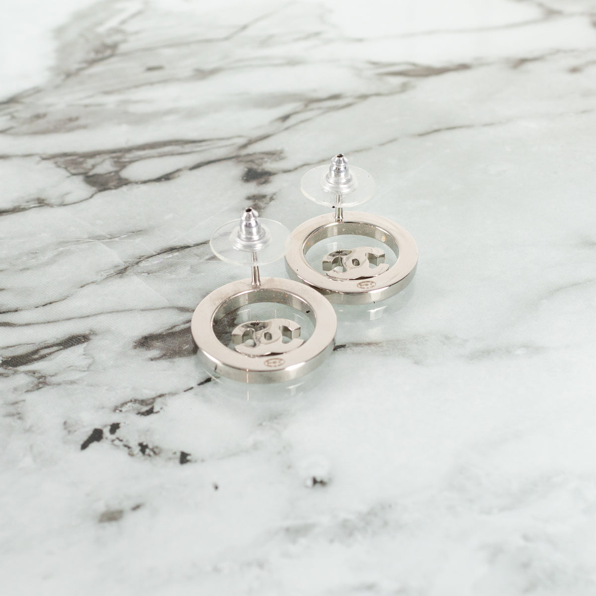 Chanel Round CC Crystal Earrings