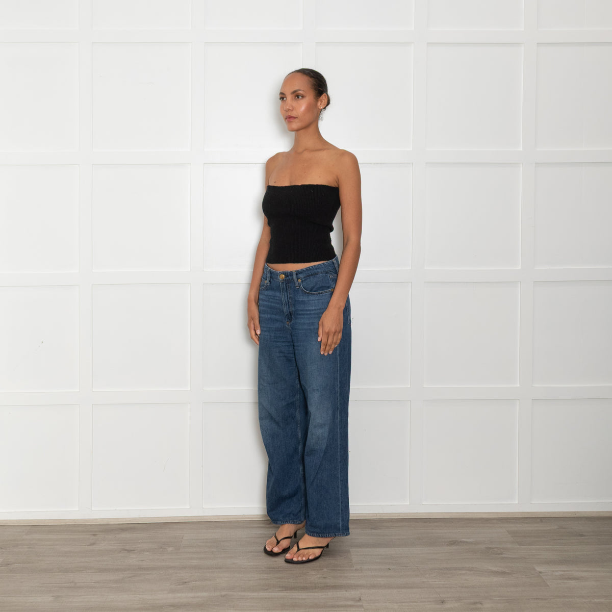 Rag & Bone Blue Denim Oversized Wide Leg Trousers