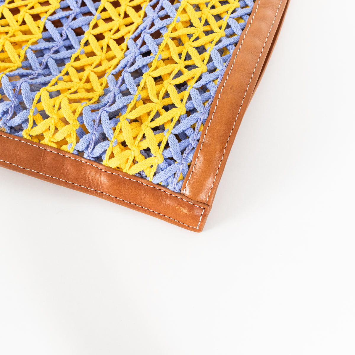Kenzo Yellow & Blue Lattice Crochet Bag
