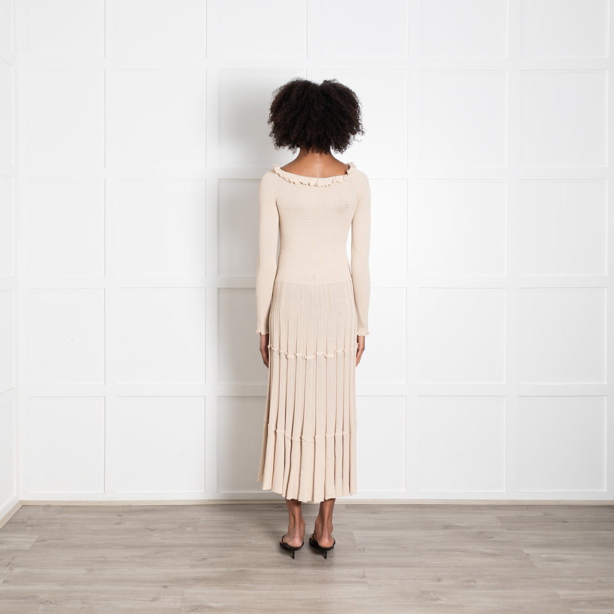 Altuzarra Oyster Knit Dress With Long Sleeve And Pleated Skirt
