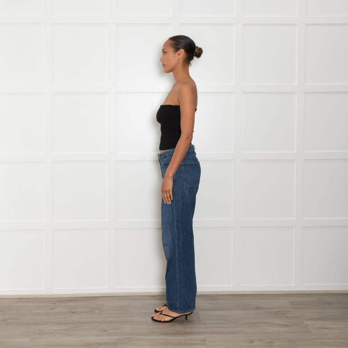 Rag & Bone Blue Denim Oversized Wide Leg Trousers