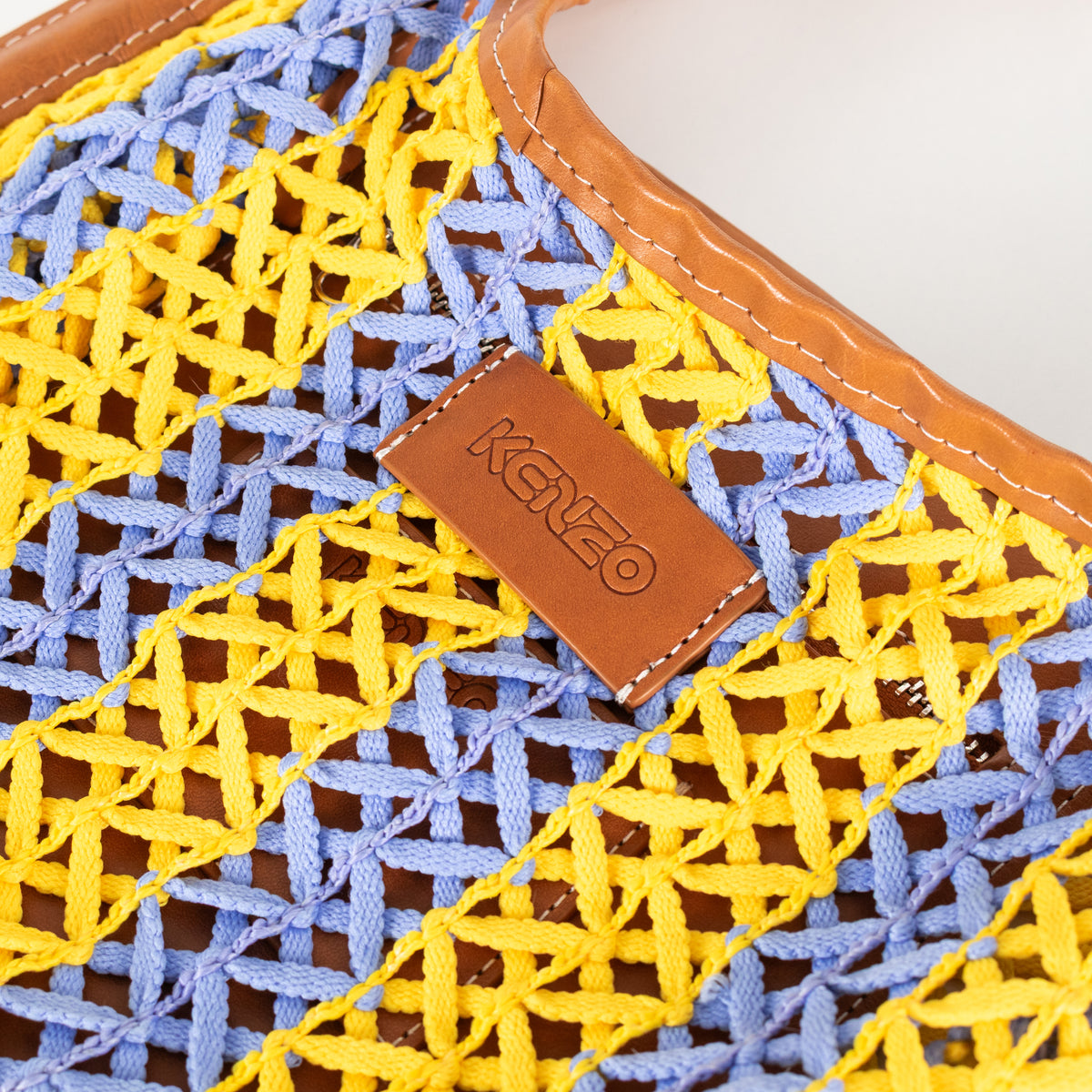 Kenzo Yellow & Blue Lattice Crochet Bag