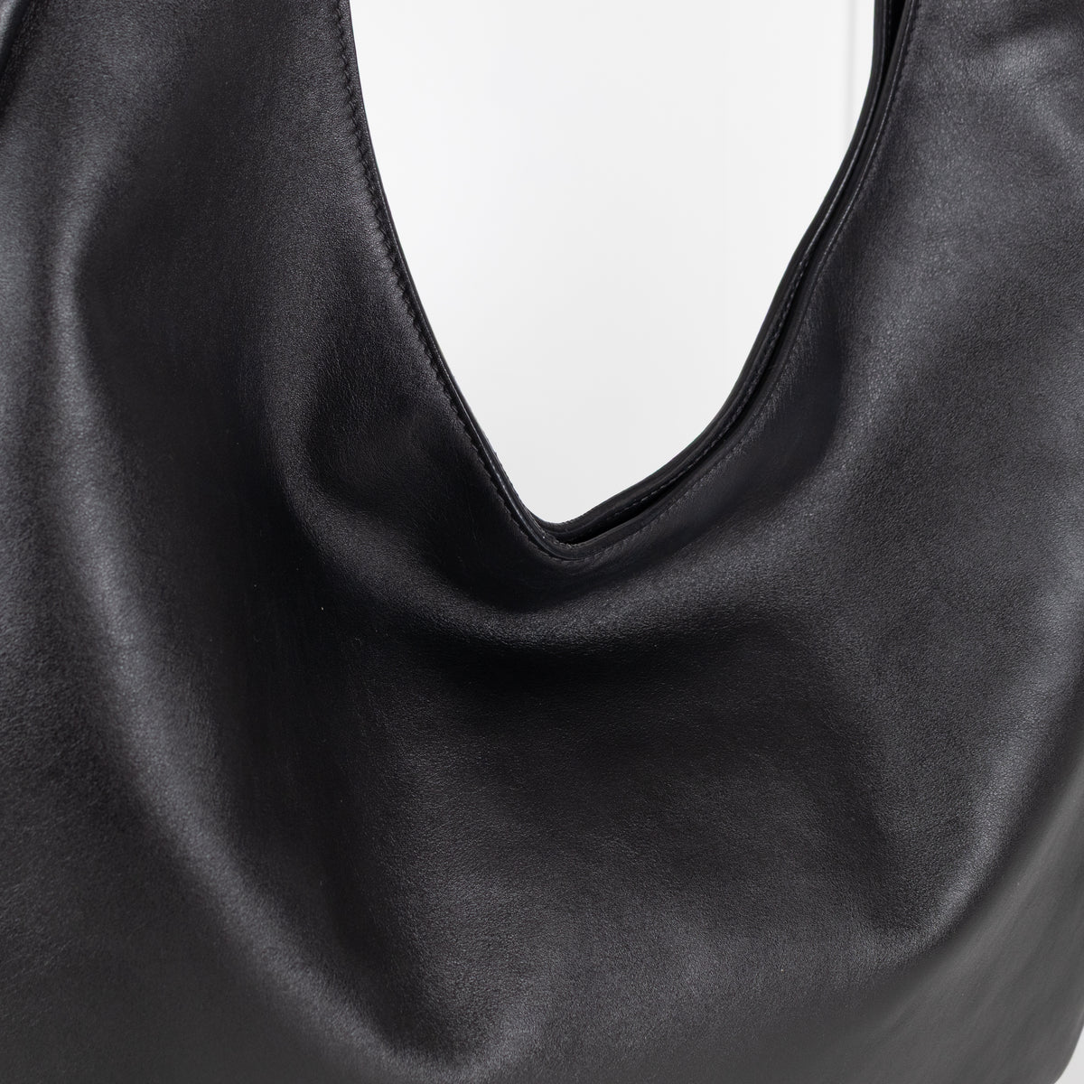 Miu Miu Black Leather Logo Hobo Bag