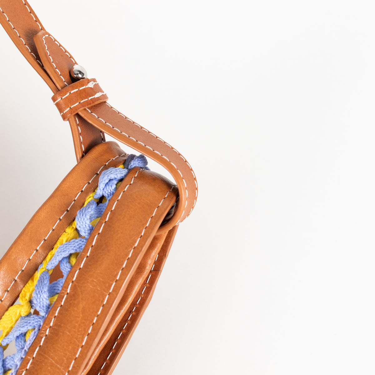 Kenzo Yellow & Blue Lattice Crochet Bag