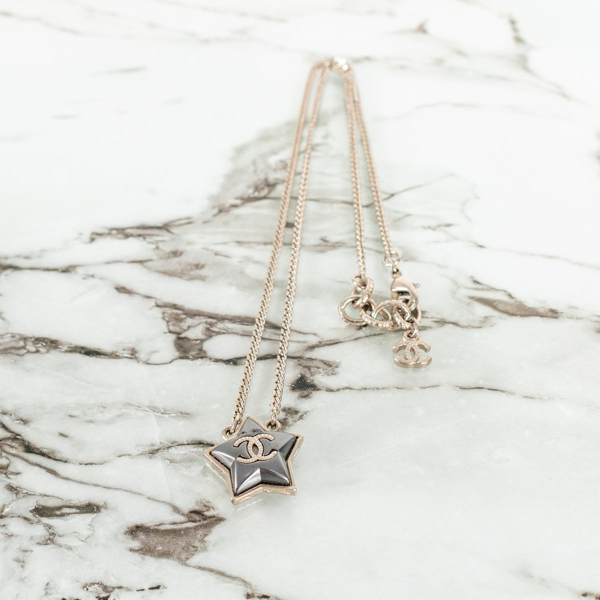 Chanel Silver Coco Mark Star Necklace