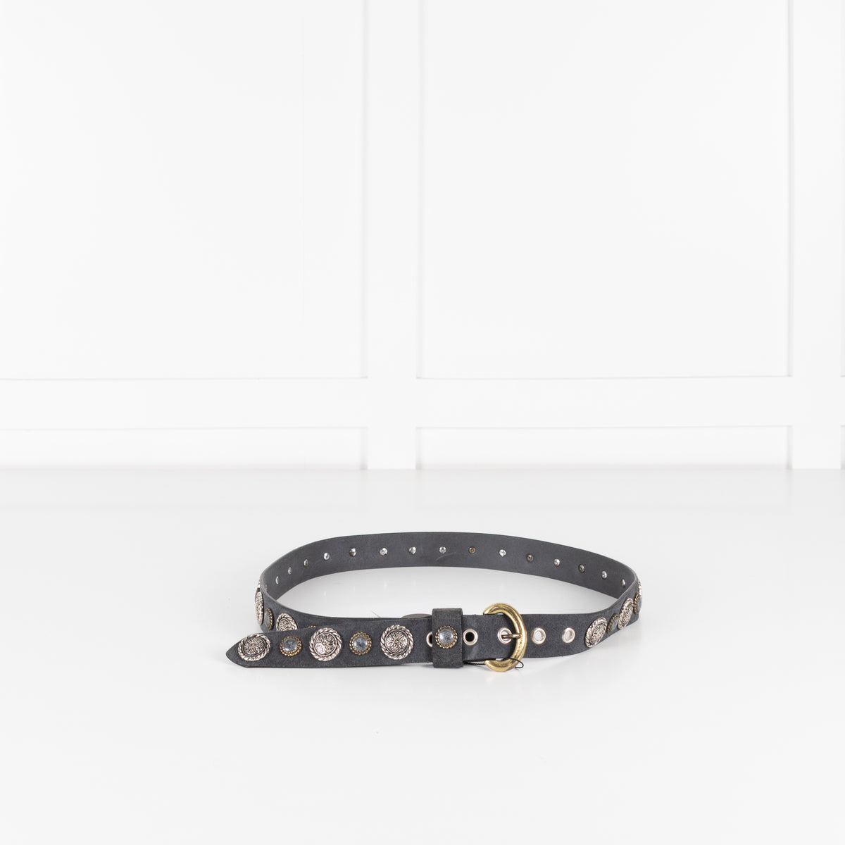Nanni Grey Belt With Stones