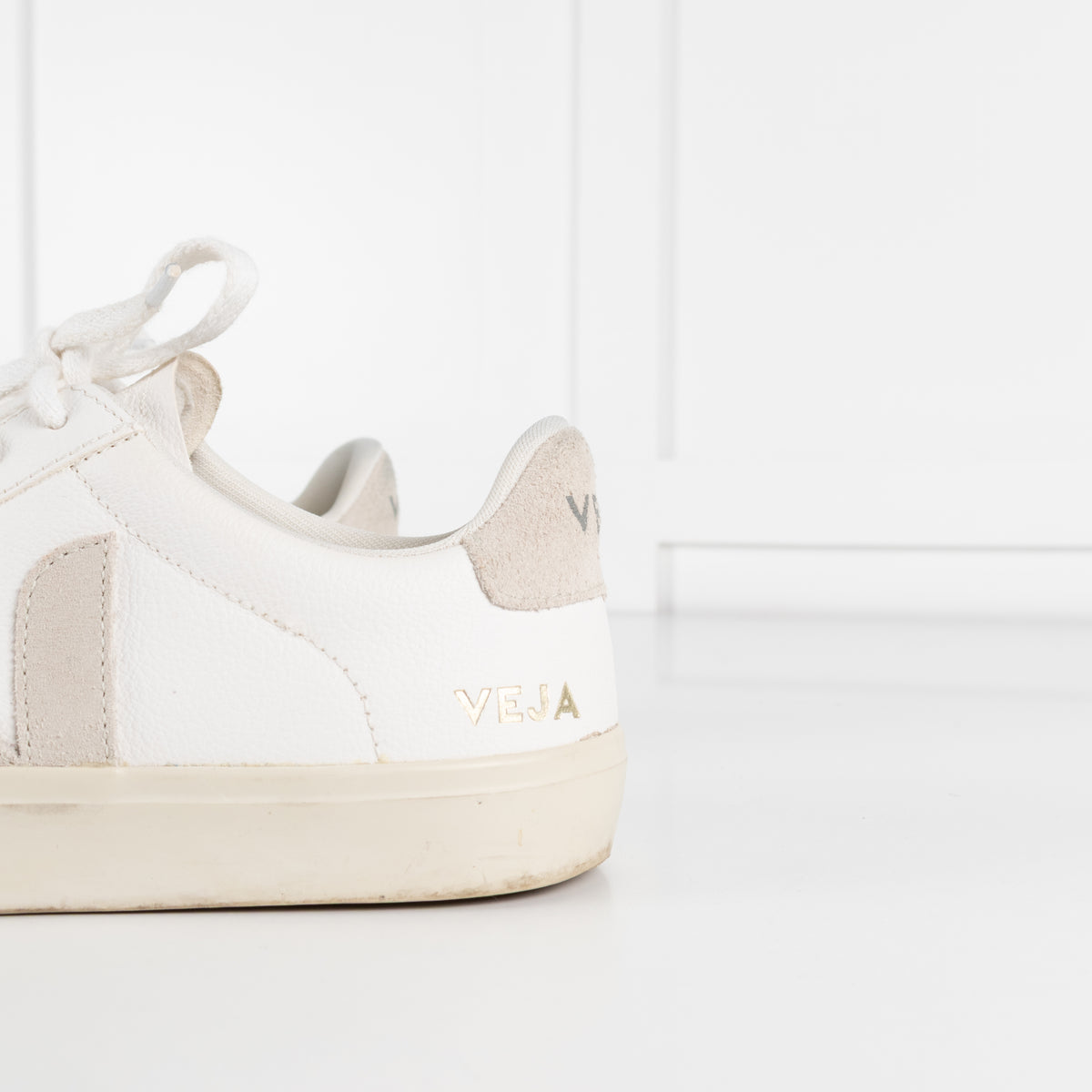 Veja White Leather Lace Up Trainers