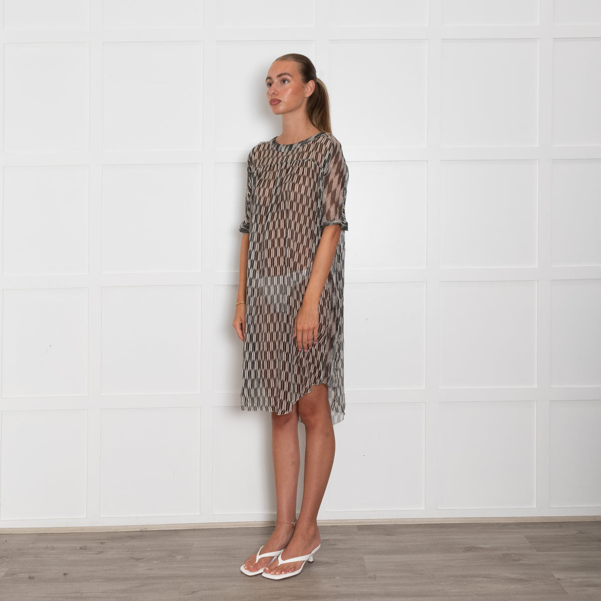 Isabel Marant Etoile Black White Geometric Print Tunic Dress