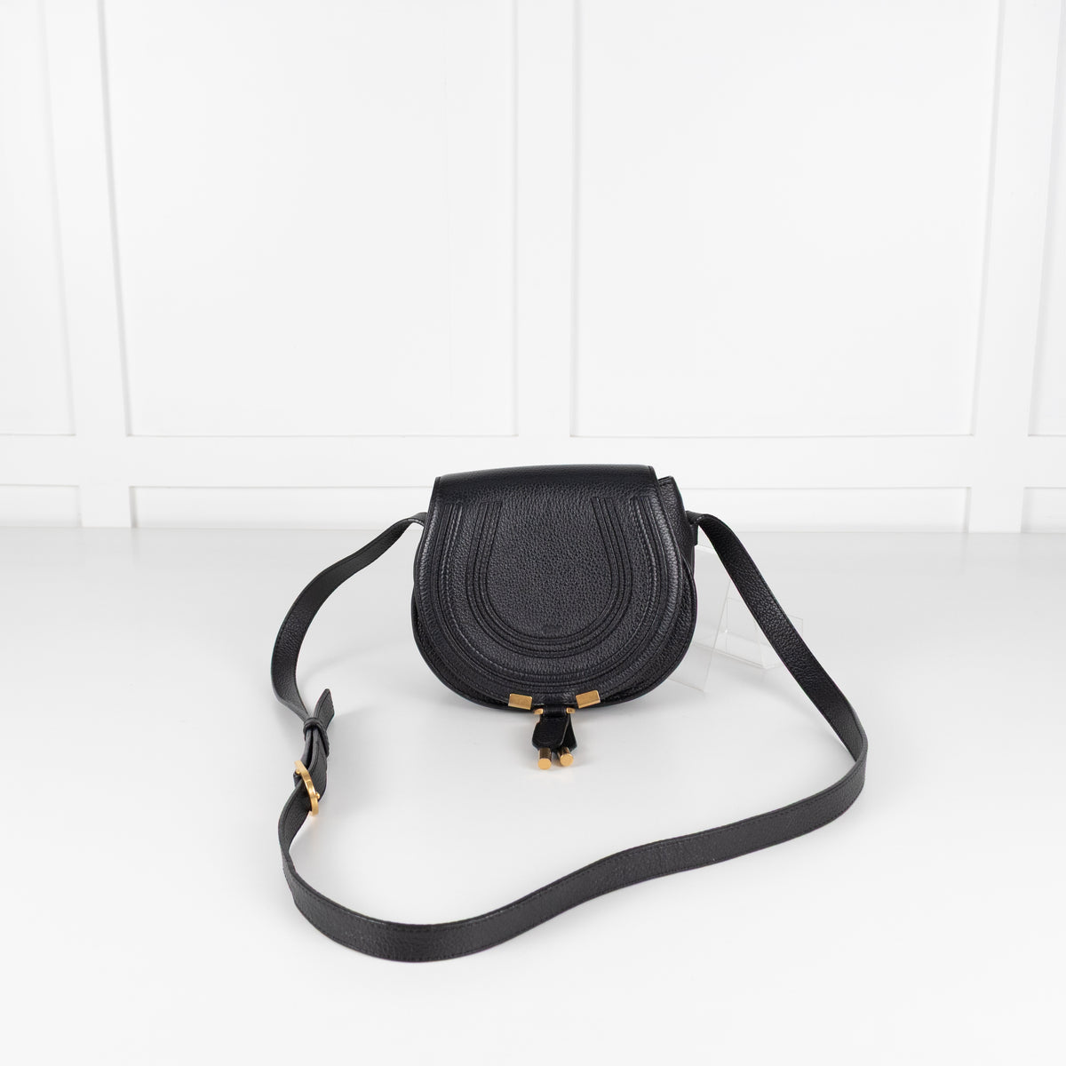 Chloe Black Leather Small Marcie Crossbody
