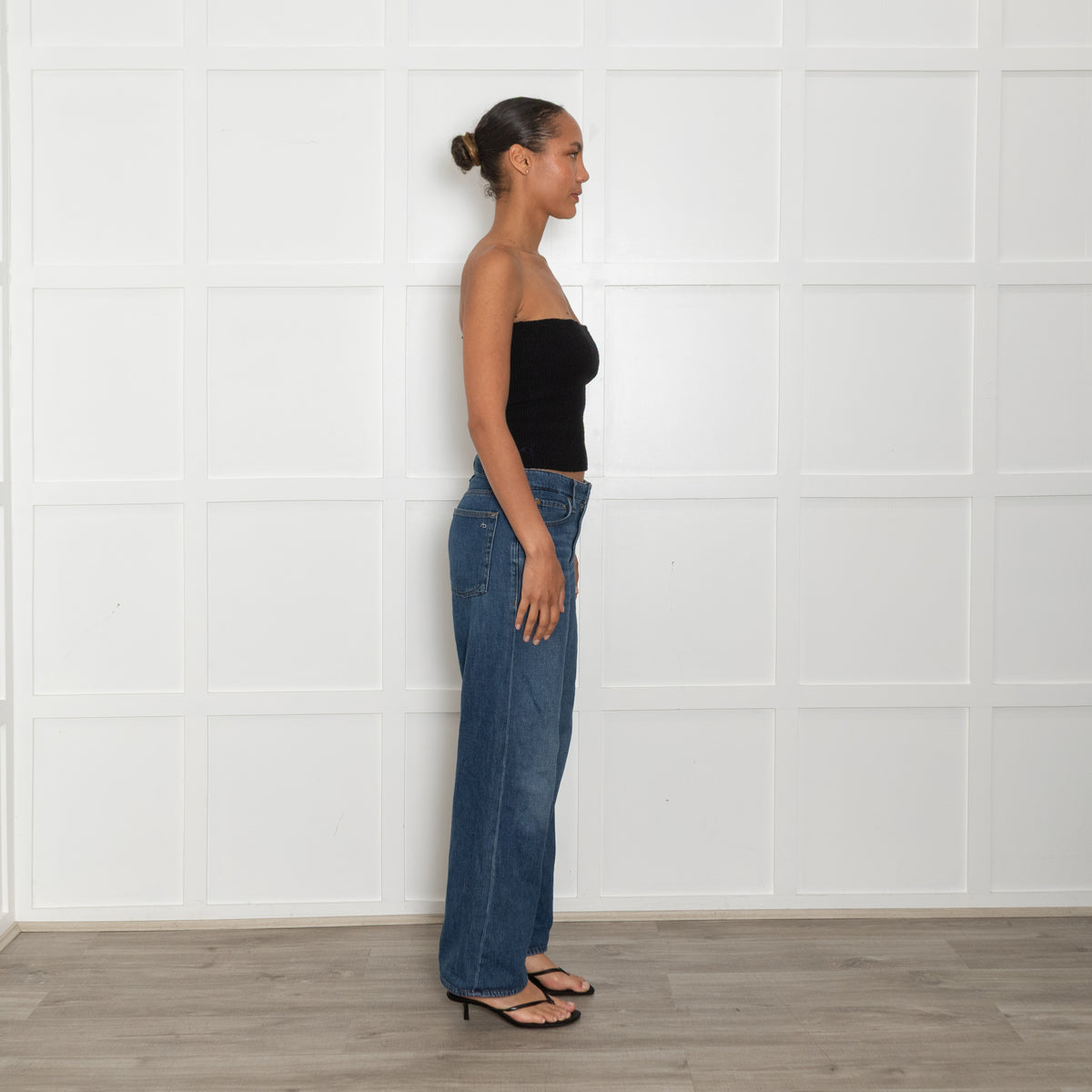 Rag & Bone Blue Denim Oversized Wide Leg Trousers