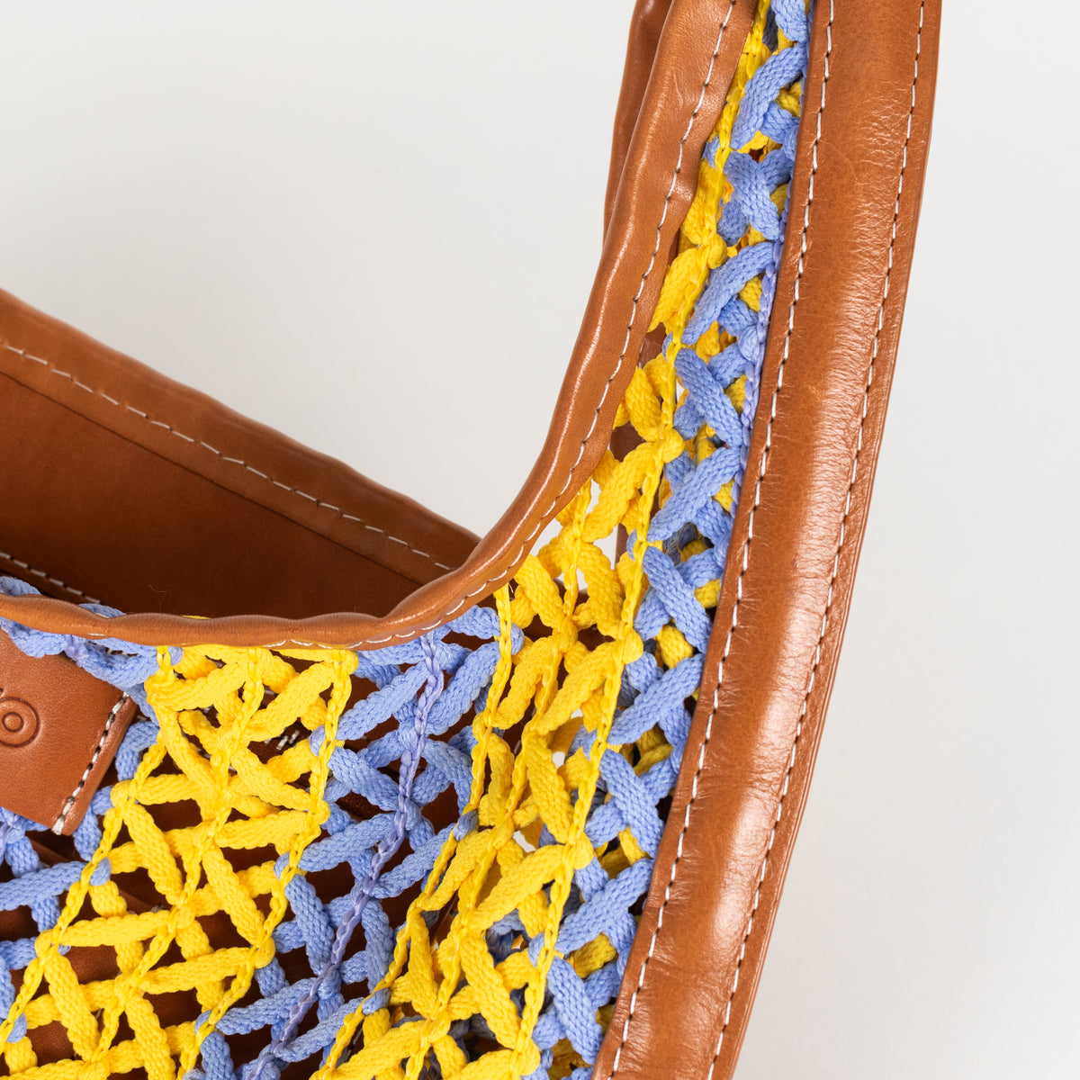 Kenzo Yellow & Blue Lattice Crochet Bag