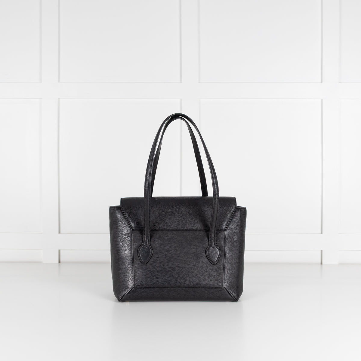 Strathberry Black Leather Silver Hardware Tote Bag