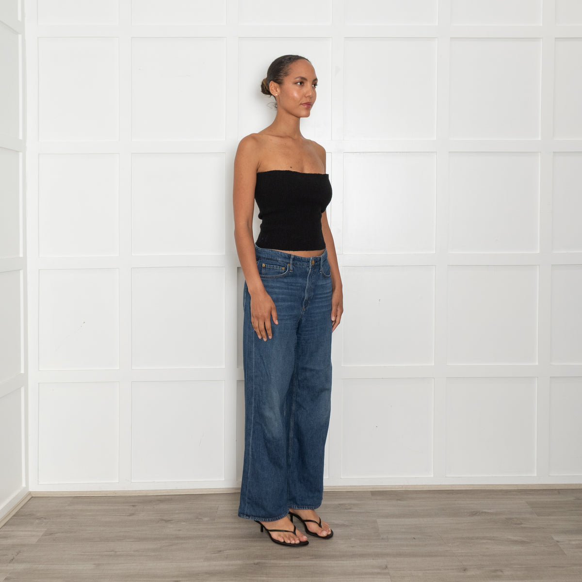 Rag & Bone Blue Denim Oversized Wide Leg Trousers