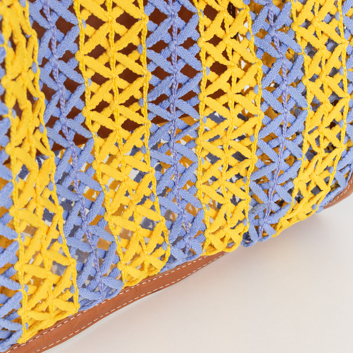 Kenzo Yellow & Blue Lattice Crochet Bag