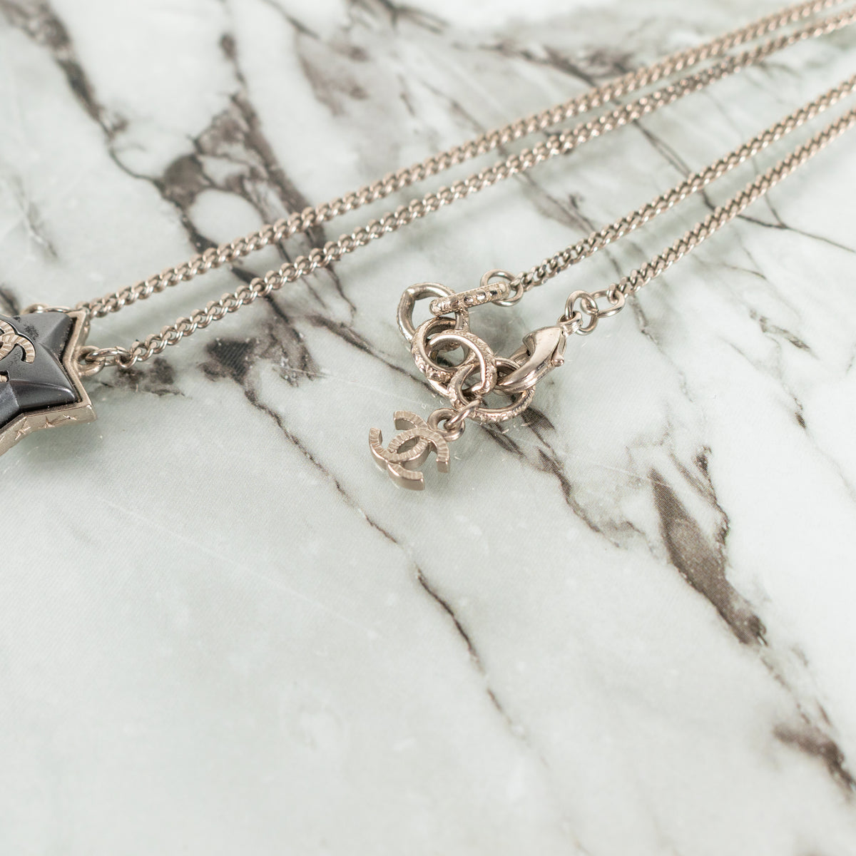Chanel Silver Coco Mark Star Necklace