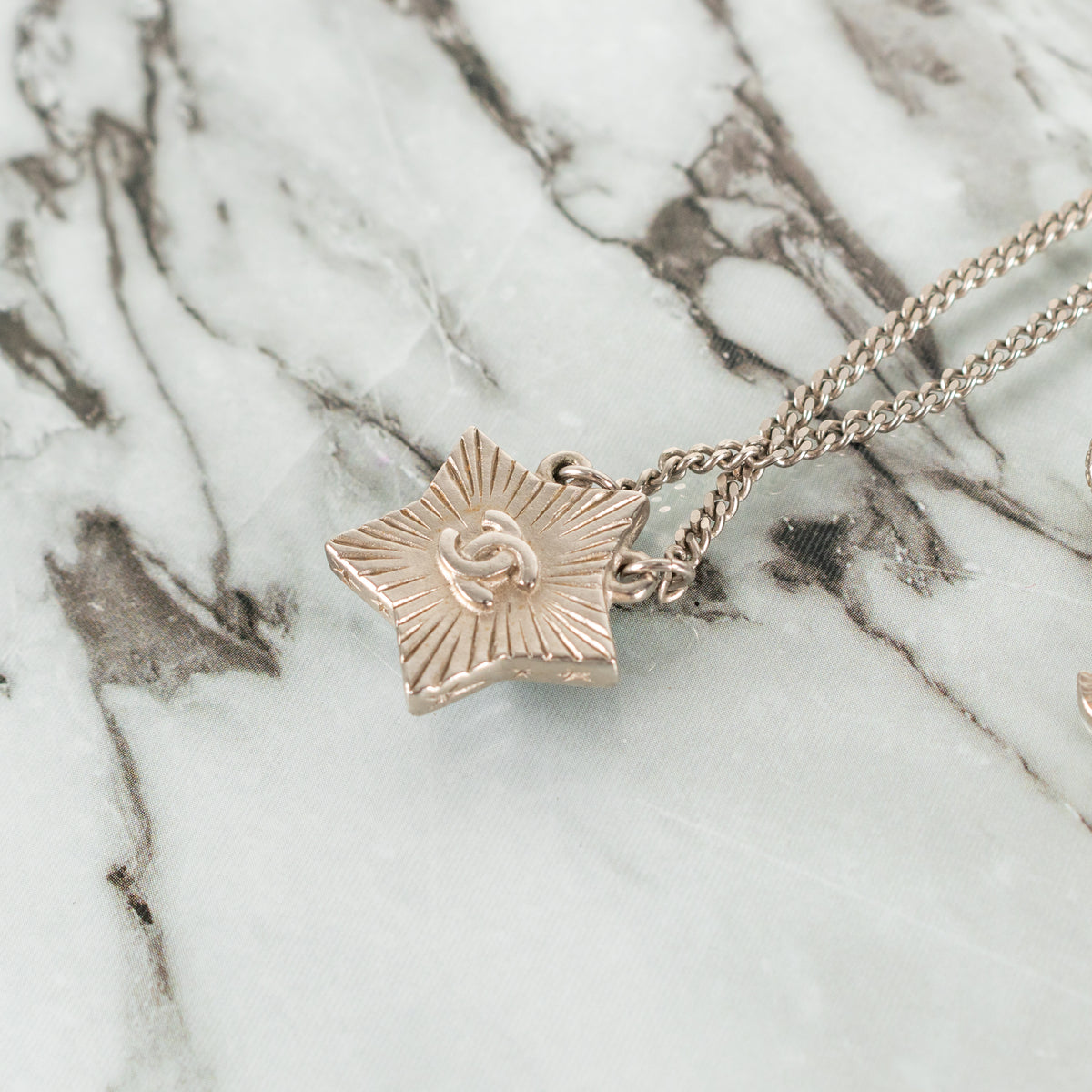Chanel Silver Coco Mark Star Necklace