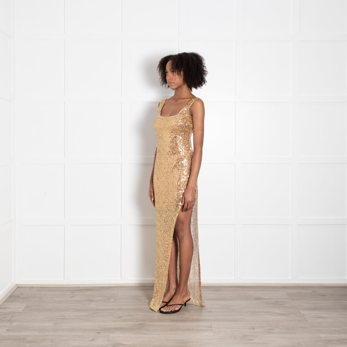 Nadine Merabi Gold Sequin Louisa Dress