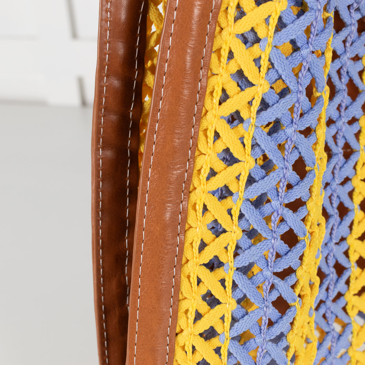 Kenzo Yellow & Blue Lattice Crochet Bag
