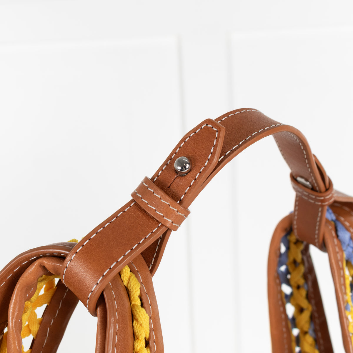 Kenzo Yellow & Blue Lattice Crochet Bag